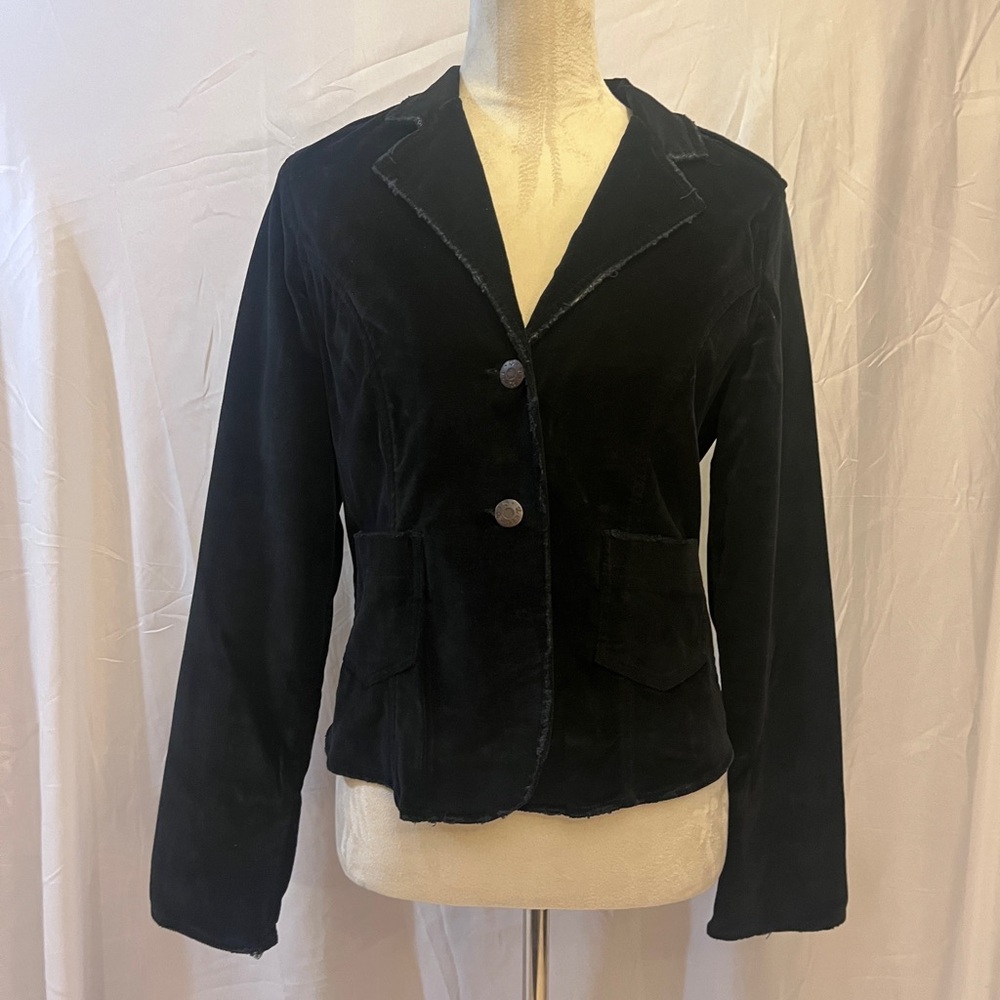 Luii Black Velvet Women's Blazer. Size S